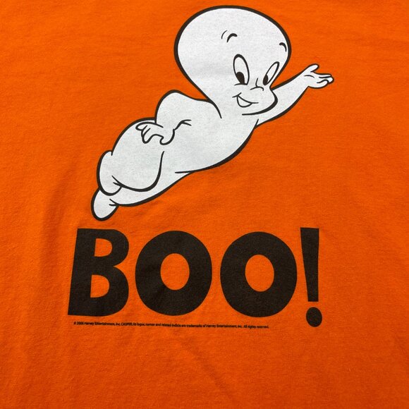 Vintage 2006 Casper The Friendly Ghost T-Shirt Men Extra Large XL Orange Y2K Tee - Picture 2 of 11